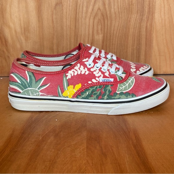 Womens 7.5 Vans Off The Wall Low Floral Sneakers Red Green SEF1112 - Picture 1 of 8